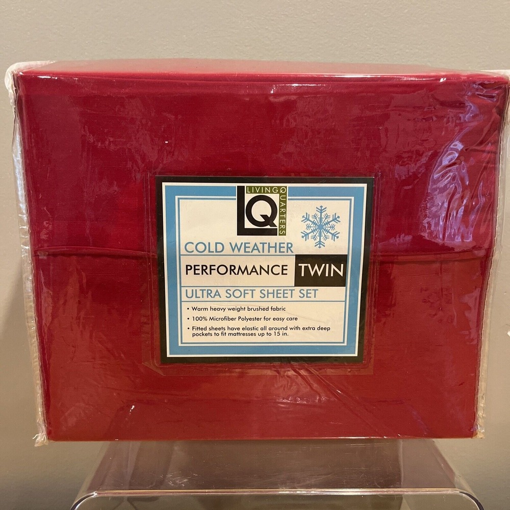 Living Quarters Cold‎ Weather Performance  Twin Sheet Set Microfiber Solid Red